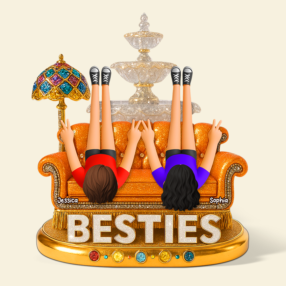 Besties Acrylic Plaque - Celebrate Friendship with Personalized Gifts for Best Friends Shaped Plaques PopCulturePrints