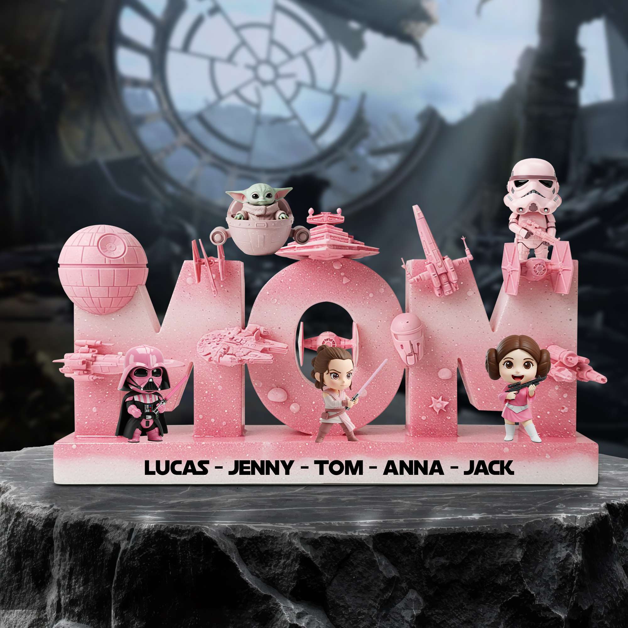 “Moms are the galaxy's greatest heroes” - Mom In The Galaxy Acrylic Plaque - Personalized Gift for Mom, Grandma, and More Shaped Plaques PopCulturePrints