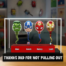 Load image into Gallery viewer, Thanks Dad for Not Pulling Out! - Super Sperm Dad Plaque - Personalized Gift for Dad, Grandpa &amp; More Shaped Plaques PopCulturePrints
