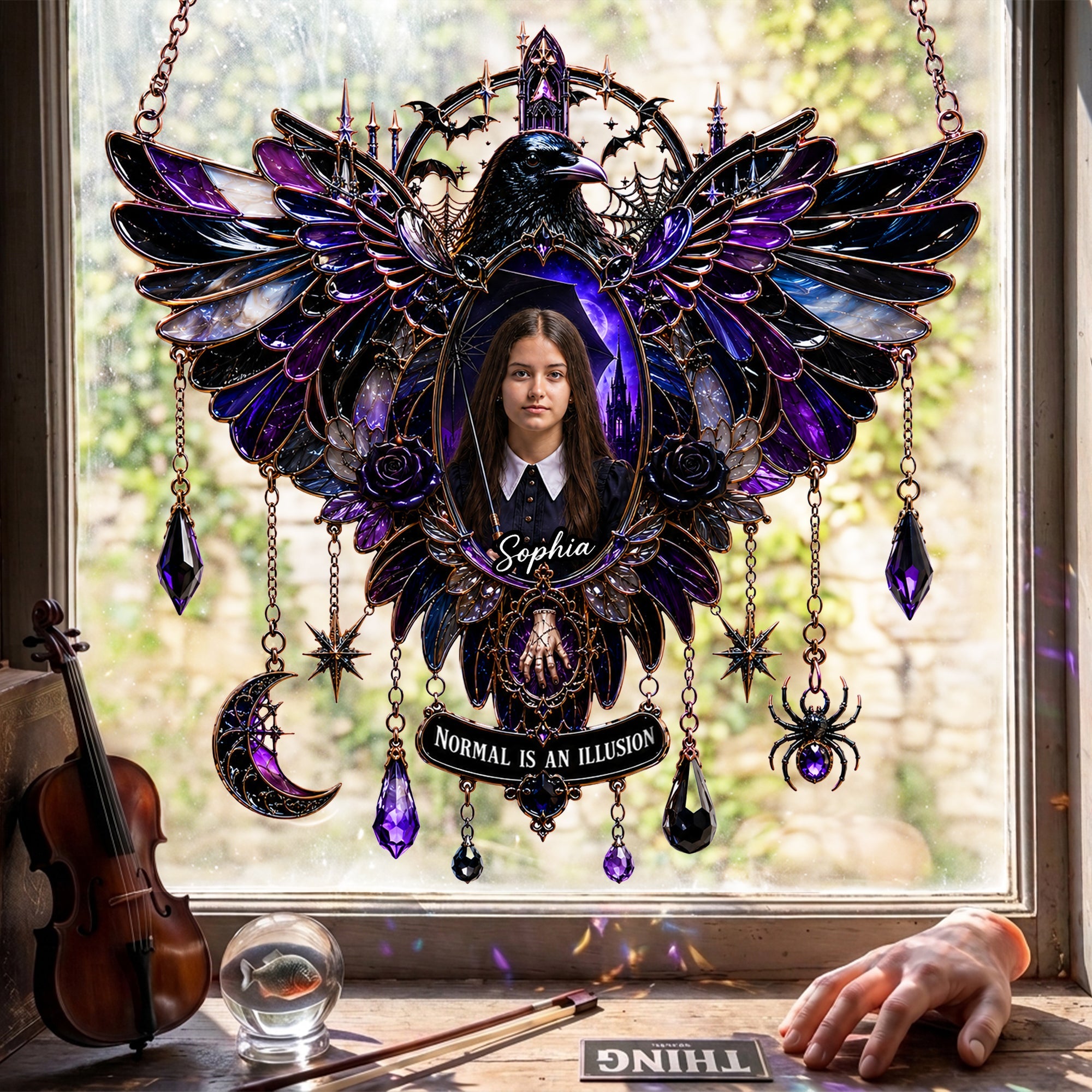 Gothic Window Suncatcher Ornament Custom Photo Gifts for Fantasy Lovers 02HALU160726 Ornament PopCulturePrints