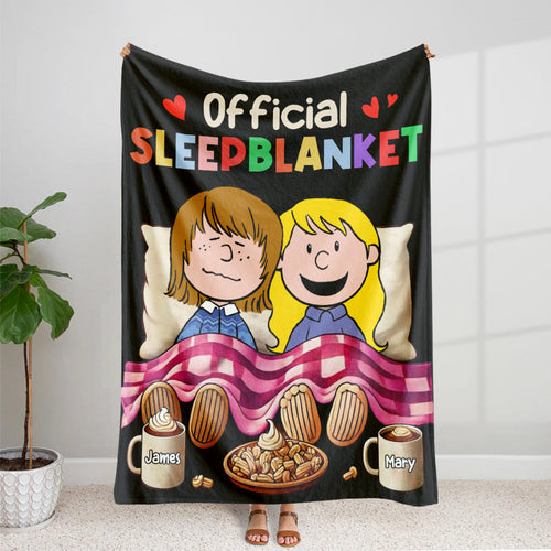 Personalized Sleep Blanket for Couples - Cozy Cartoon Design Blanket PopCulturePrints