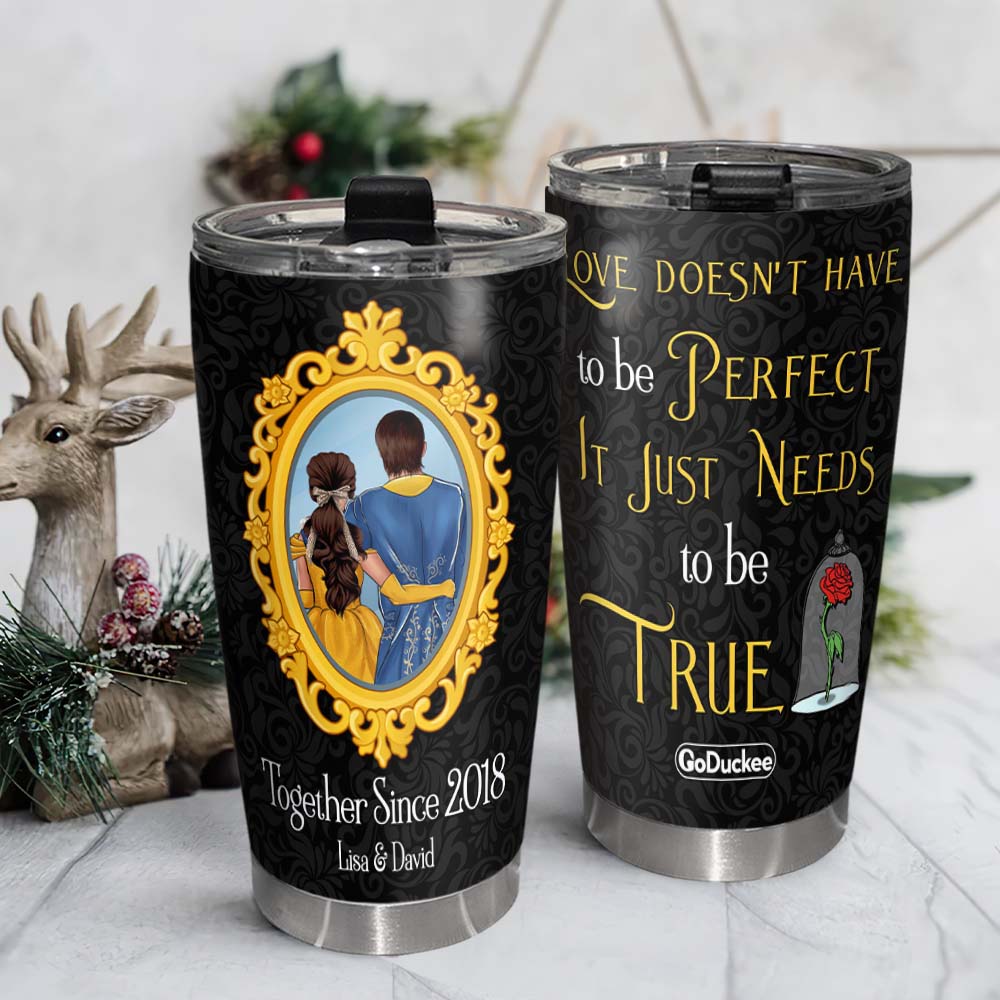 Personalized Couple's Tumbler - True Love Design | Valentine's Day Gifts Tumbler Cup PopCulturePrints