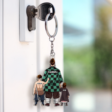 Load image into Gallery viewer, “A Symbol of Fatherhood” - Shadow Warrior Dad Acrylic Keychain - Personalized Gift for Father Keychains PopCulturePrints
