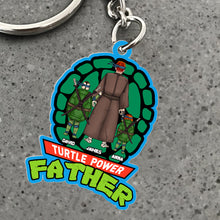 Load image into Gallery viewer, Turtle Power Father Personalized Keychain Keychains PopCulturePrints
