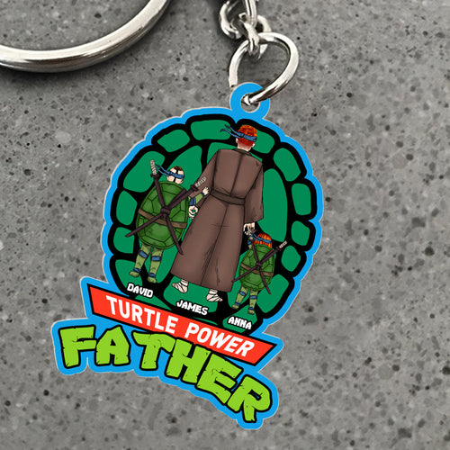Turtle Power Father Personalized Keychain Keychains PopCulturePrints