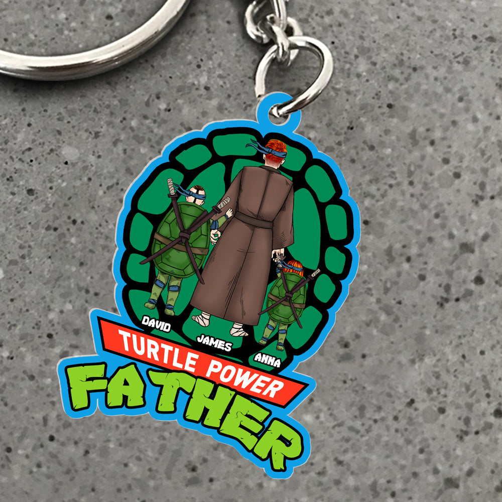 Turtle Power Father Personalized Keychain Keychains PopCulturePrints