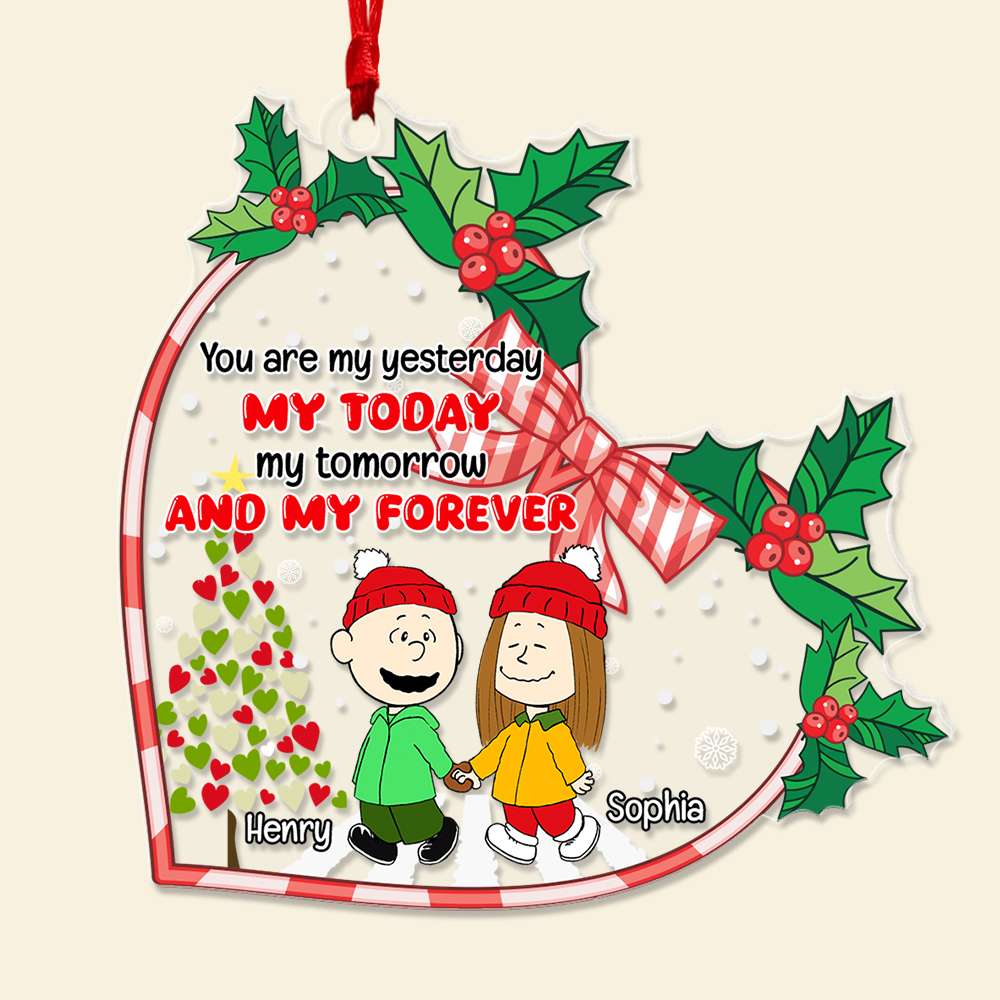 Personalized Christmas Couple Acrylic Ornament - My Forever Love