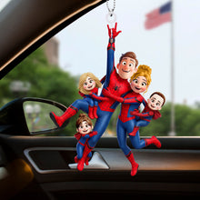Load image into Gallery viewer, Swing into Fun with Our Spider-Man Family Car Hanging Ornament - Personalized Gifts for Family

