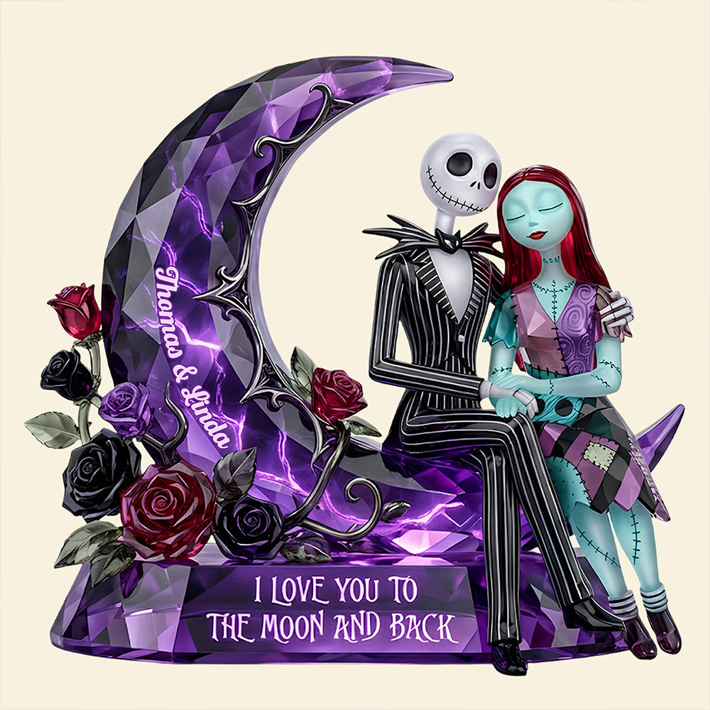 I Love You to the Moon and Back - Personalized Love Moon Light Box Gift for Couples Light Box PopCulturePrints