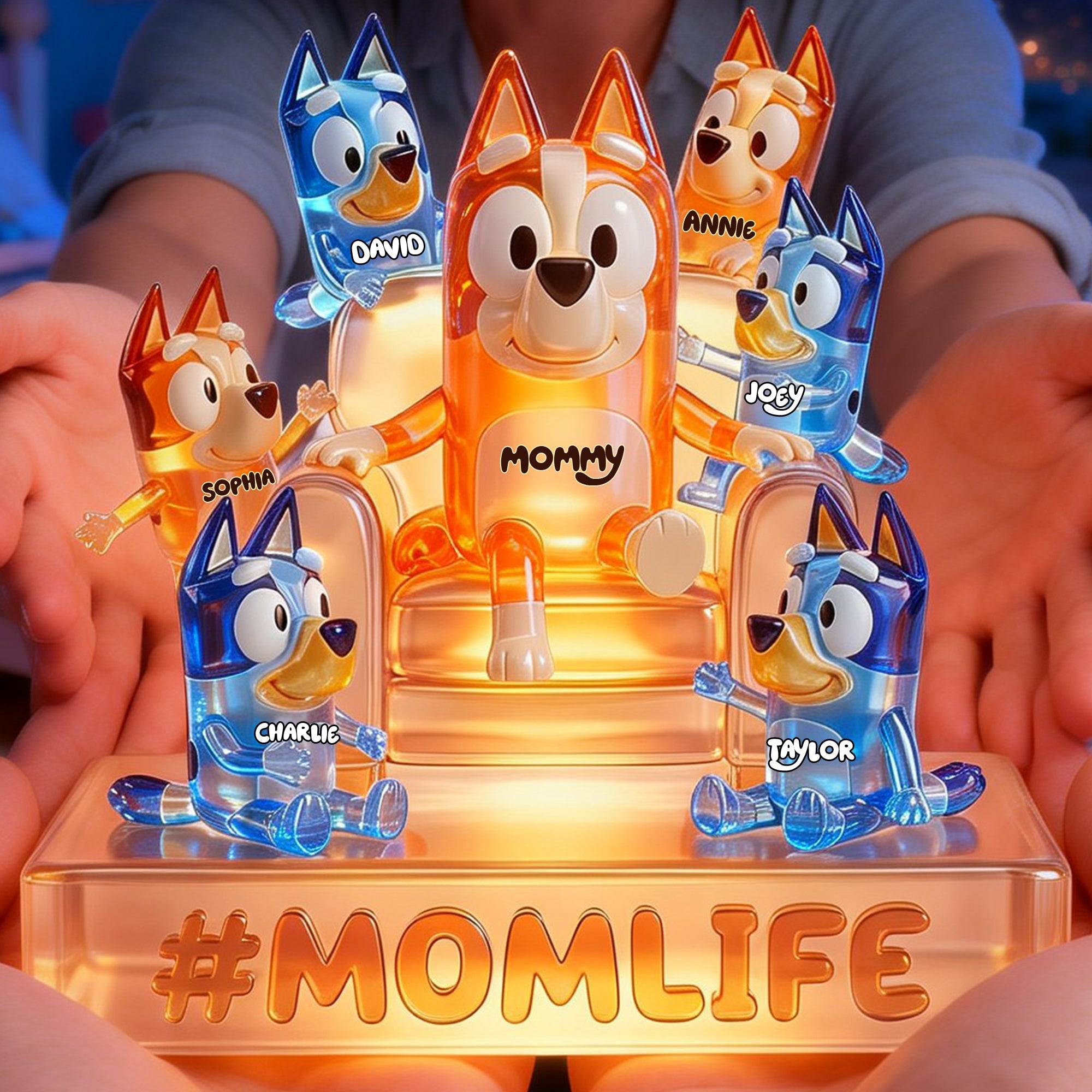 "Celebrate Mom with Love!" - Personalized Mom Life Acrylic Light Box - Custom Gifts for Moms, Grandmas & More