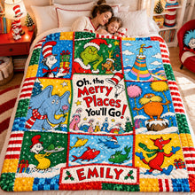 Load image into Gallery viewer, Oh, the Merry Places You'll Go! - Personalized Magical Movie Worlds Blanket for Movie Lovers Blanket PopCulturePrints
