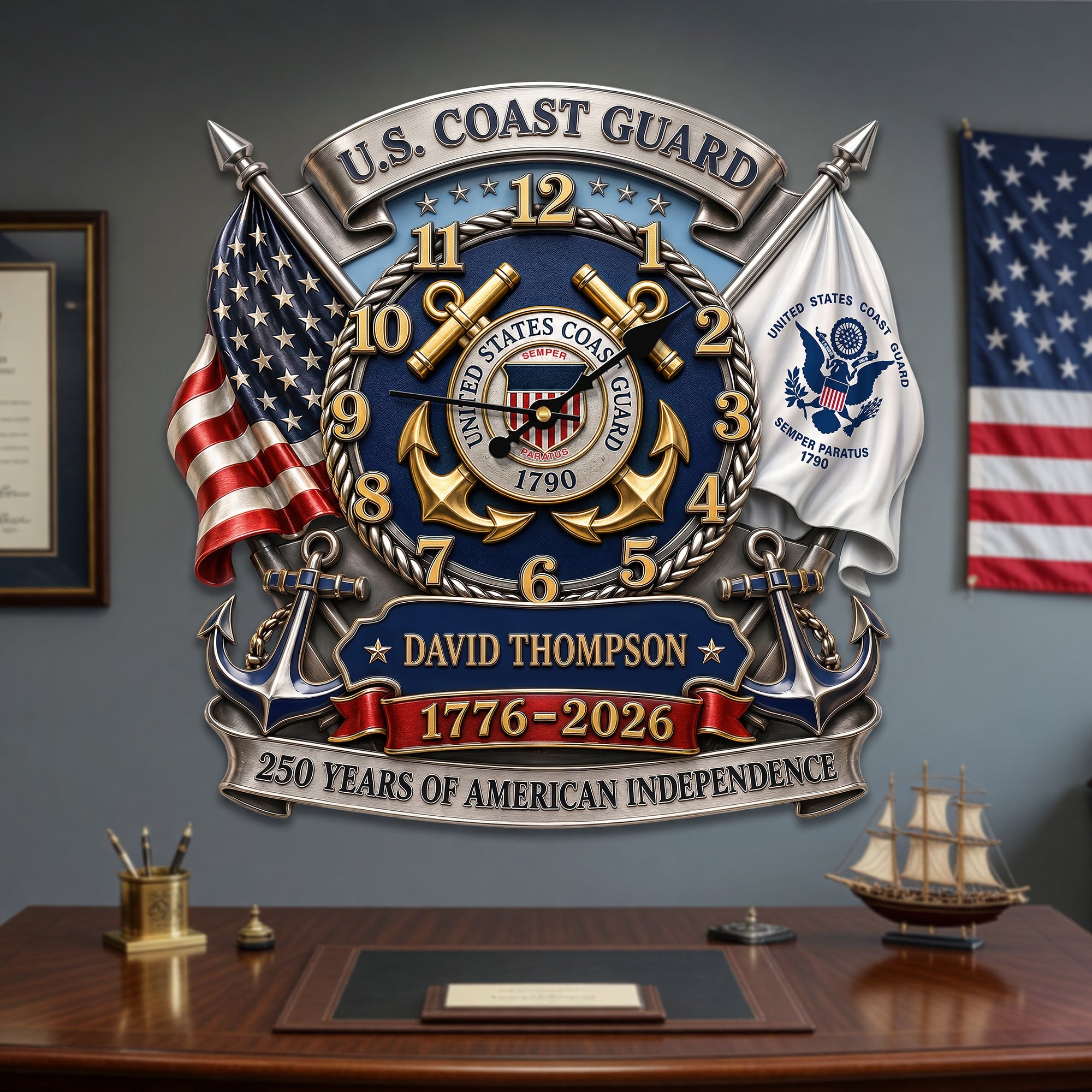 Celebrate Freedom: Personalized Pride of Veteran Wall Clock Hanging Wall Clock PopCulturePrints