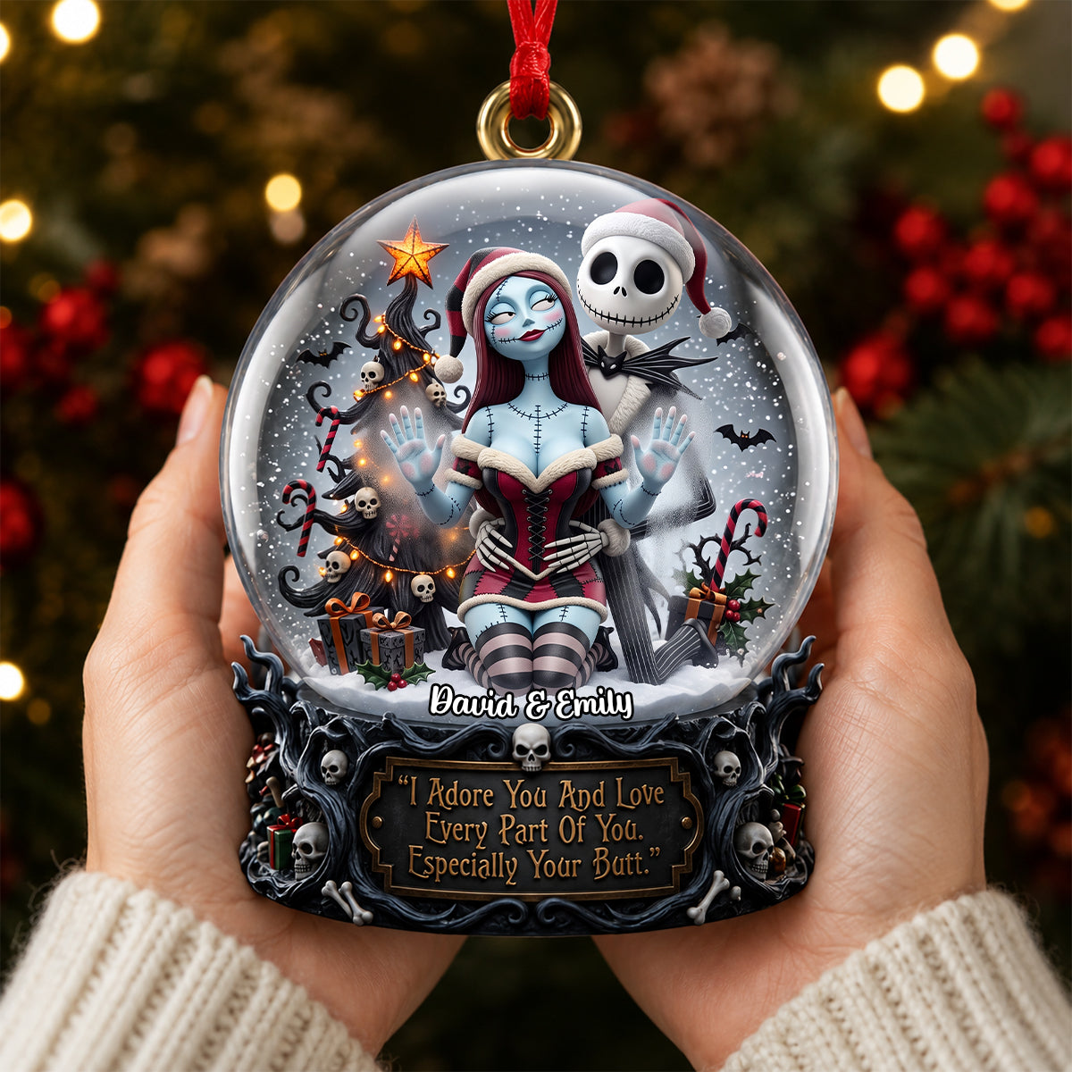 Adore Every Part of You - Mischievous Couple Acrylic Ornament | Personalized Christmas Gift for Couples