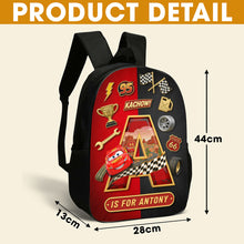 Load image into Gallery viewer, Kachow! Personalized Cute School Bag - Custom Letter Gifts for Kids Backpack PopCulturePrints
