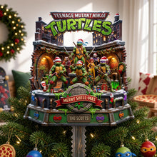 Load image into Gallery viewer, “Cowabunga, Christmas Cheer!” - Merry Shell Mas Tree Topper - Personalized Gift for TMNT Fans

