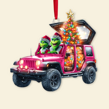 Load image into Gallery viewer, Custom Couple Christmas Ornament - Festive Jeep Design
