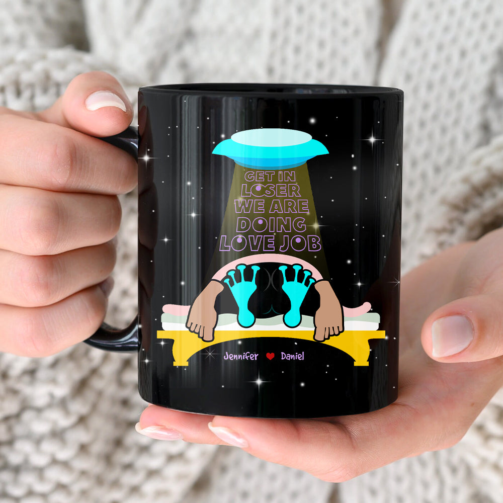 Personalized Couple Mug - Get In Loser, We Are Doing Love Job Coffee Mug PopCulturePrints