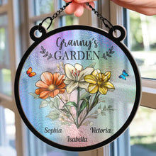 Load image into Gallery viewer, Grandma&#39;s Garden Birth Flower Suncatcher - Personalized Decorative Window Ornament Suncatcher Ornament PopCulturePrints

