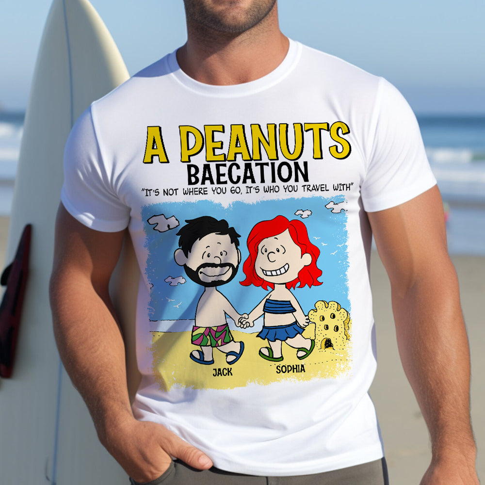 Personalized Peanuts Couple's Baecation Shirt - Custom Vacation Tee