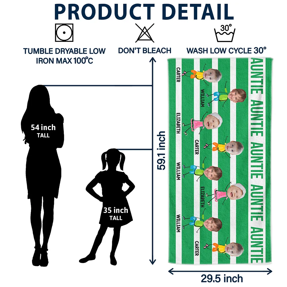 “The Ultimate Beach Fun!” - Custom Beach Towel for Moms, Aunts & Grandmas Beach Towel PopCulturePrints