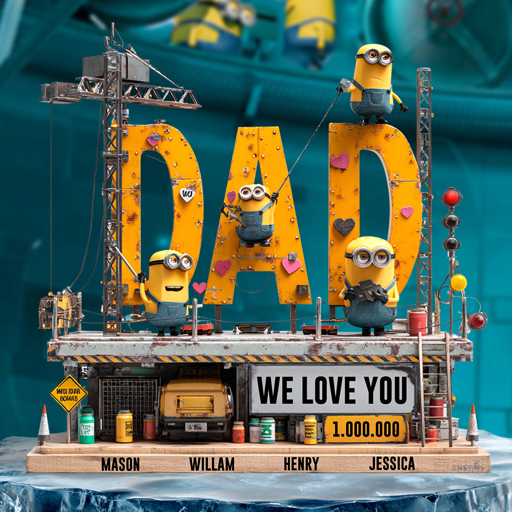 We Love You Dad - Personalized Acrylic Plaque Gift for Dad, Grandpa, and More Shaped Plaques PopCulturePrints