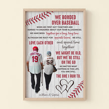 Load image into Gallery viewer, Personalized Baseball Couple Canvas Print - We Bonded Over Baseball Poster &amp; Canvas PopCulturePrints
