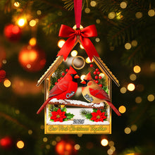Load image into Gallery viewer, &quot;Our First Christmas Together&quot; - Personalized Couple Cardinal Christmas Ornament Ornament PopCulturePrints

