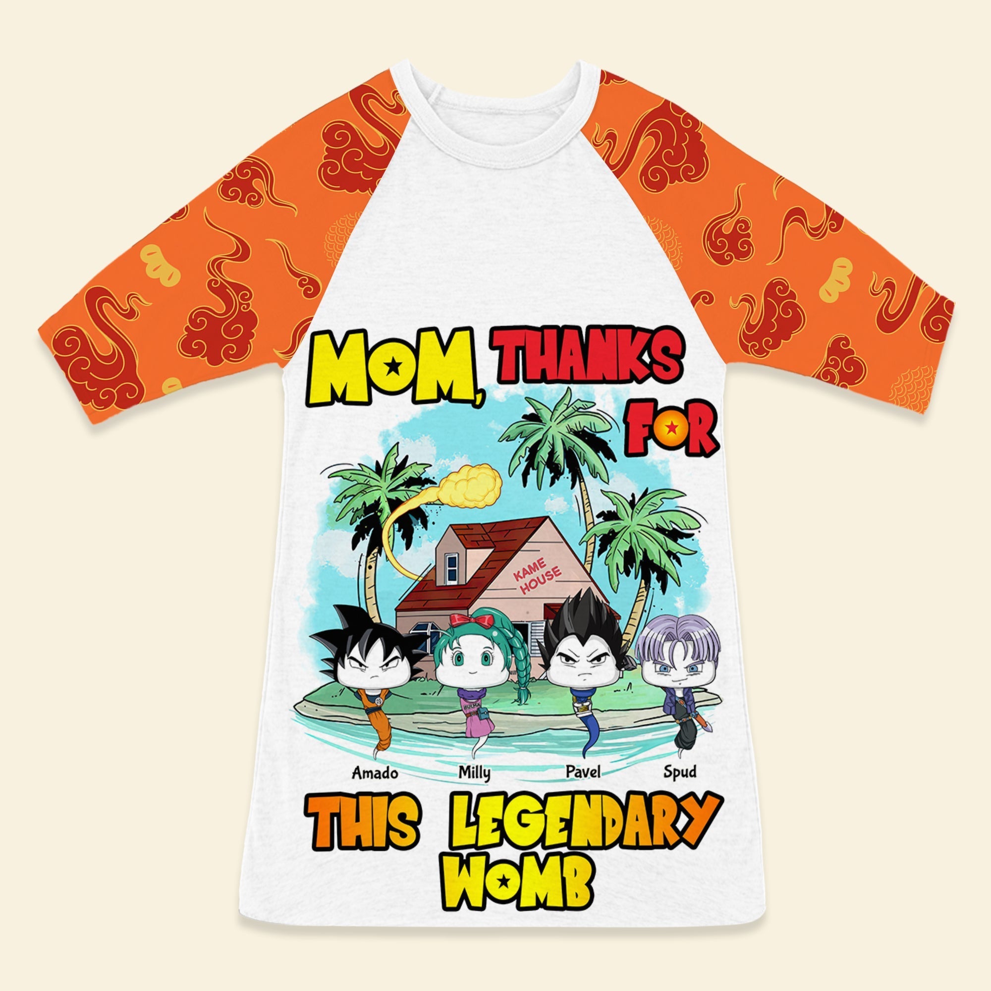 Mom, Thanks For This Legendary Womb - Personalized Raglan Dress For Mom AOP Products PopCulturePrints