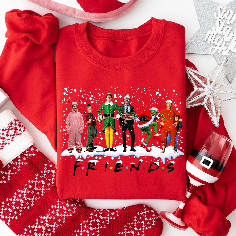 Classic Holiday Movie Characters Friends Christmas Shirt