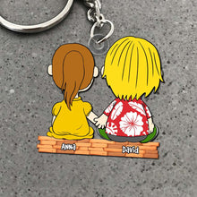 Load image into Gallery viewer, Custom Couples Cartoon Acrylic Keychain
