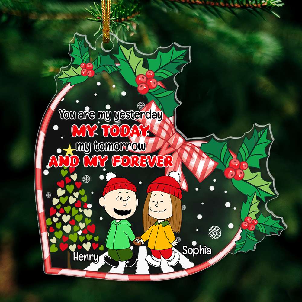 Personalized Christmas Couple Acrylic Ornament - My Forever Love