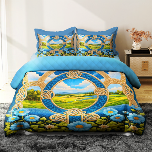 Celtic Nature Landscape Quilt Bedding Set Blanket PopCulturePrints