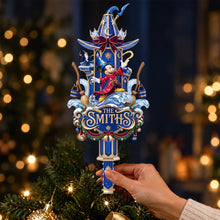 Load image into Gallery viewer, “Magical Memories Await” - Enchanted Wizard Tree Topper - Personalized Christmas Gift for Family and Friends
