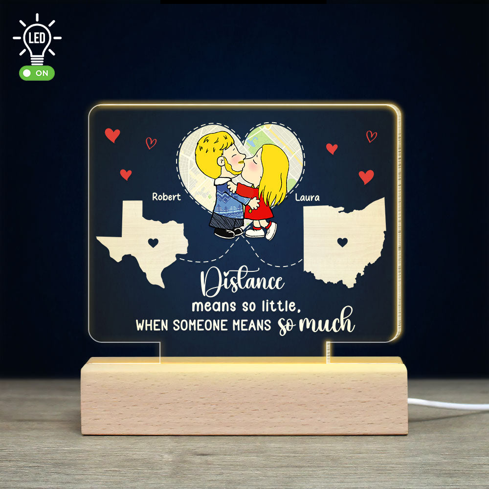 Custom LED Map Light for Couples - Personalized Gift Led Night Light PopCulturePrints