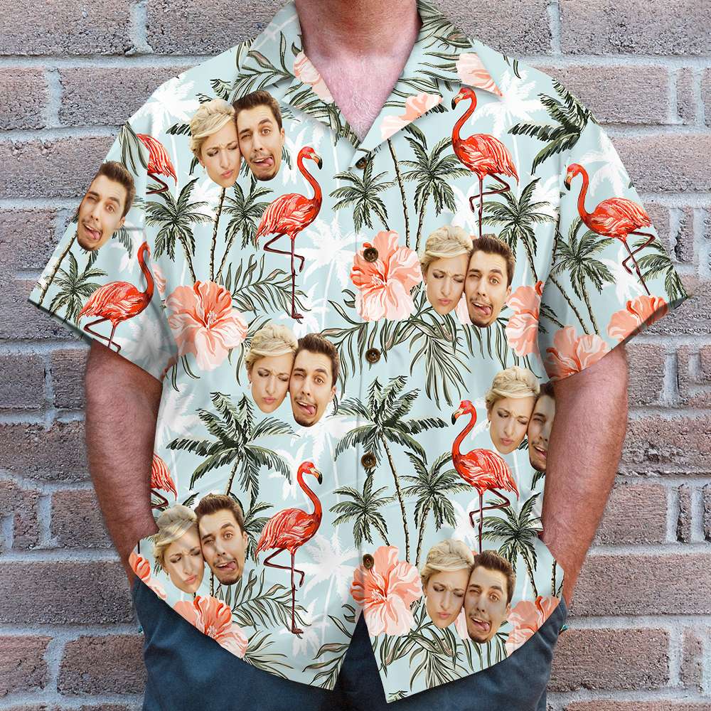 Personalized Hawaiian Shirt with Custom Photo for Couples Hawaiian Shirts PopCulturePrints