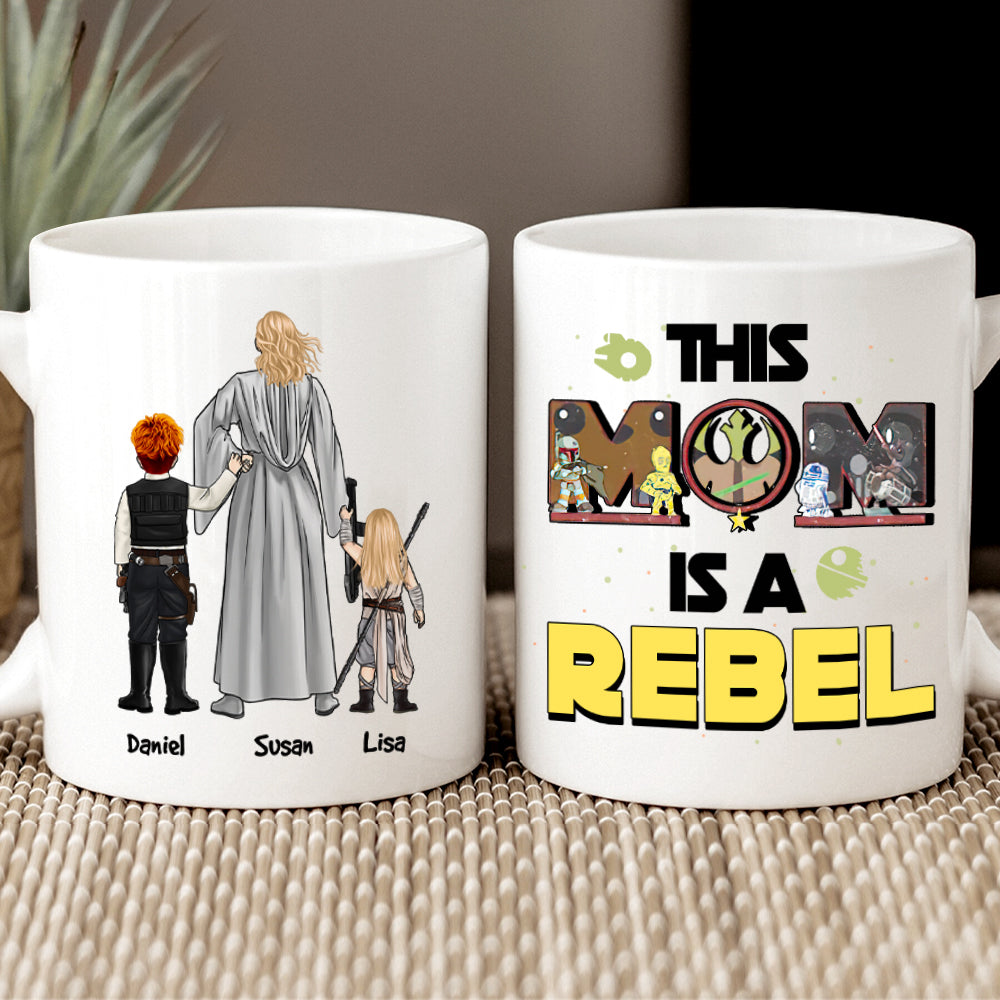 Personalized Rebel Mom Coffee Mug - Custom Gift for Mother's Day Coffee Mug PopCulturePrints
