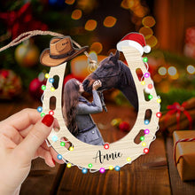 Load image into Gallery viewer, Personalized Horse Lover&#39;s Photo Ornament - Custom Acrylic Gift Ornament PopCulturePrints
