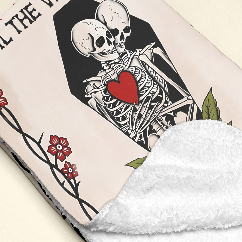 Forever My Love Skeleton Blanket for Couples Blanket PopCulturePrints
