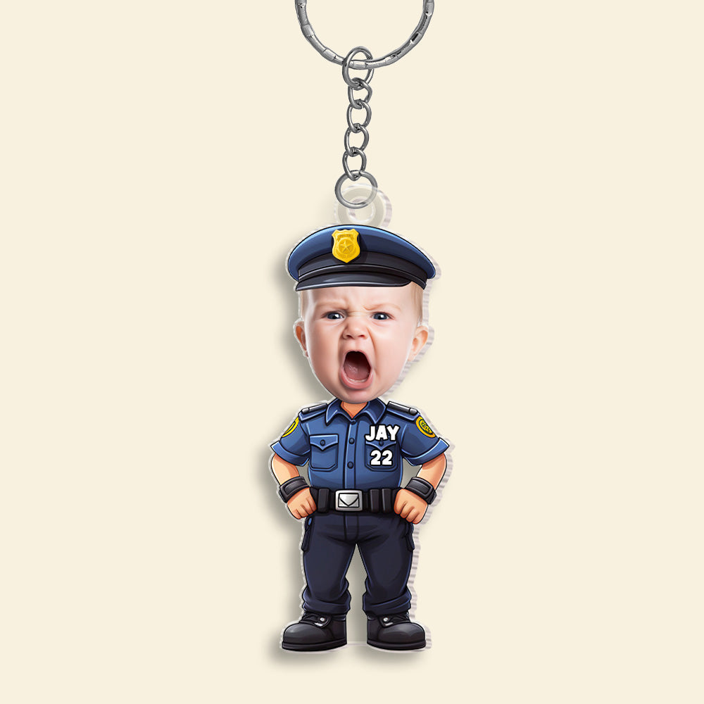 Personalized Kids Firefighter & Police Keychain Gift Keychains PopCulturePrints