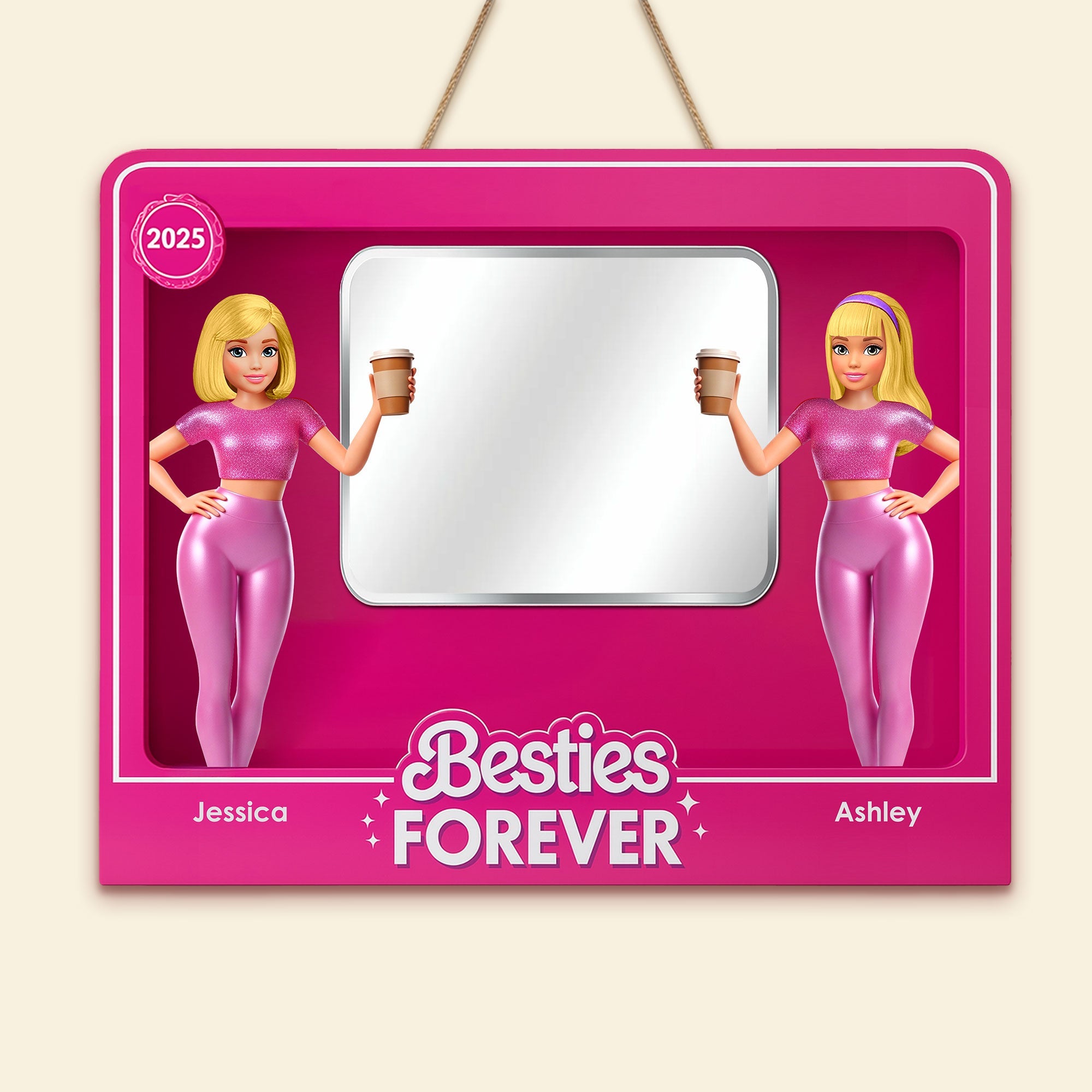 “Besties Forever” - Adorable Personalized Mirror Gift for Best Friends Mirror PopCulturePrints