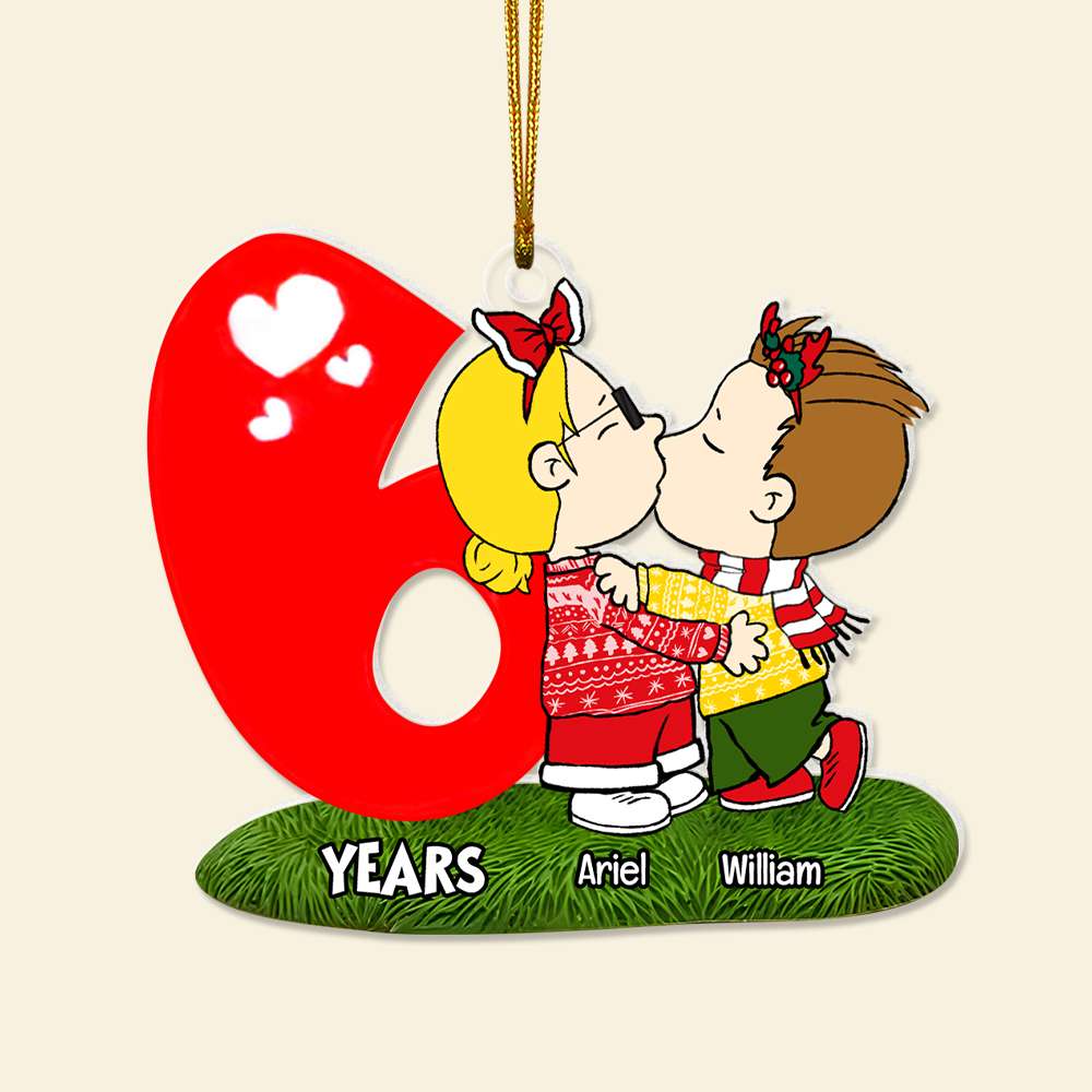 Custom Anniversary Acrylic Ornament for Couples