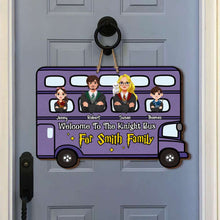 Load image into Gallery viewer, Personalized Harry Potter Family Knight Bus Wood Sign
