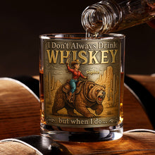 Load image into Gallery viewer, I Don't Always Drink Whiskey - Personalized Wild Spirit Round Glass - Unique Gift for Cowfolk Whiskey Glass PopCulturePrints
