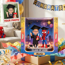 Load image into Gallery viewer, Celebrate Achievement with a Personalized Touch - My Hero Graduation Acrylic Plaque - Custom Photo Gifts for Graduates Shaped Plaques PopCulturePrints
