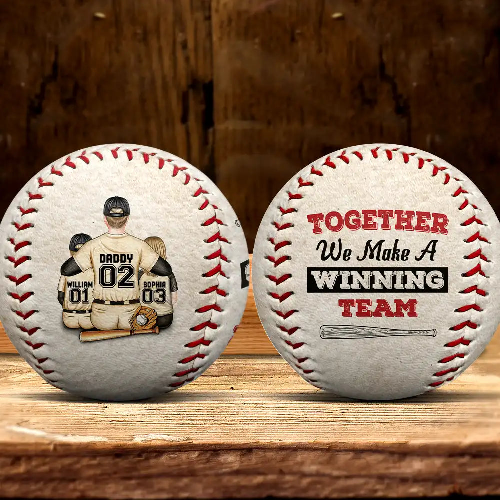 Together We Make A Winning Team - Personalized Baseball, Softball Gift for Dad, Grandpa, and Kids Baseball, Softball PopCulturePrints