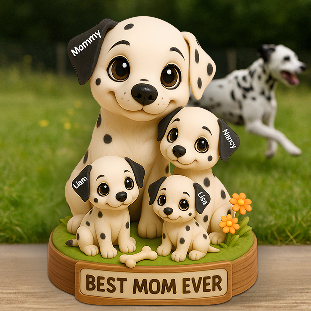 "Best Mom Ever" - Personalized Dog Mom Plaque - Custom Gift for Moms, Grandmas, and Pet Lovers Shaped Plaques PopCulturePrints