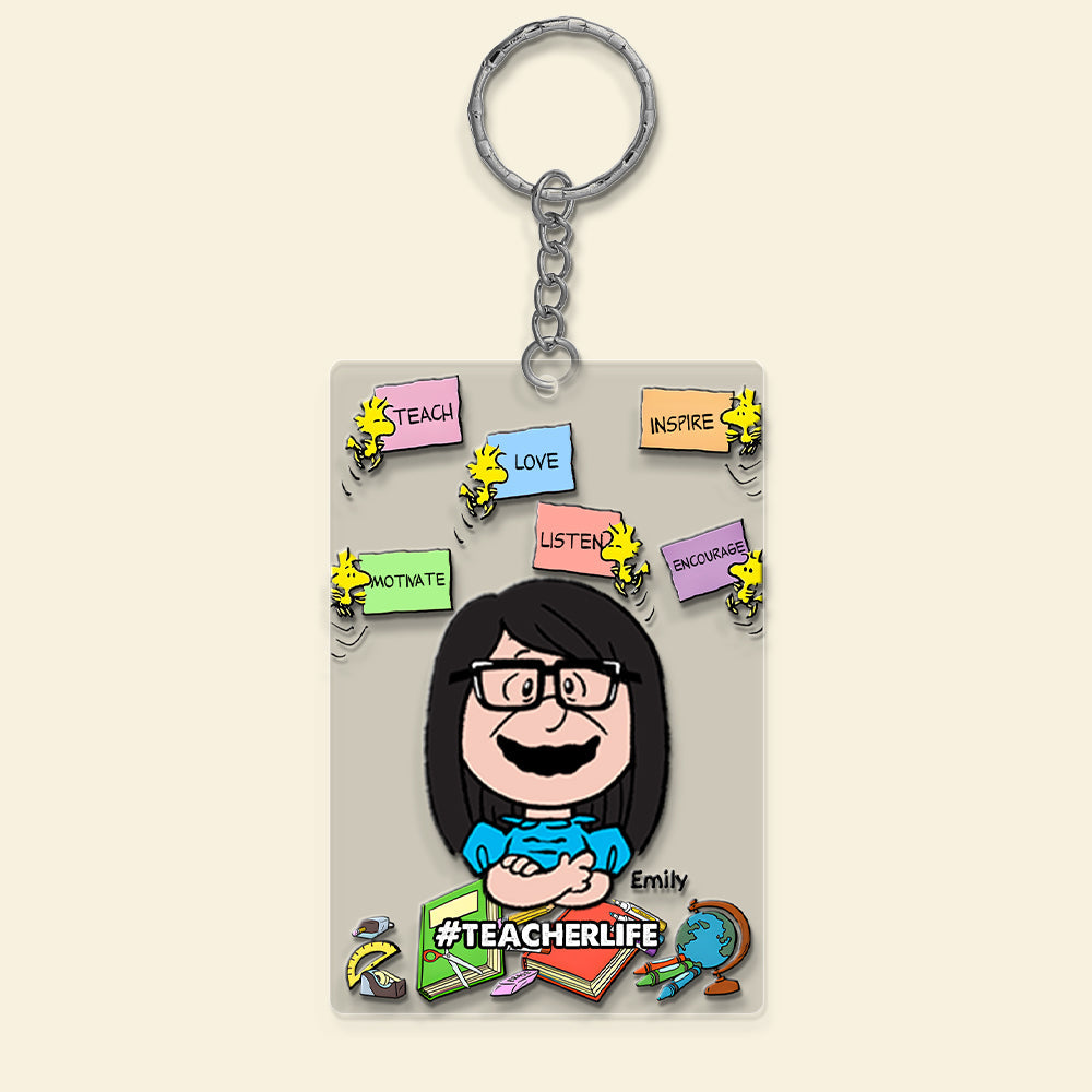 Customizable Teacher Keychain - Personalized Gift for Educators