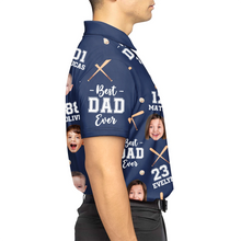 Load image into Gallery viewer, Baseball Dad: Best Dad Ever - Personalized Polo Shirt Polo Shirt PopCulturePrints
