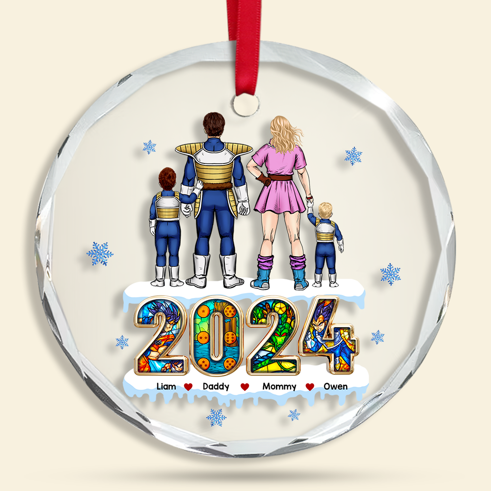 Personalized Family Christmas Ornament - 2024 Anime Theme Ornament PopCulturePrints
