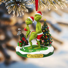 Load image into Gallery viewer, All I Want Fore Christmas Is Your Nice Butt - Personalized Golf Couple Acrylic Ornament Ornament PopCulturePrints
